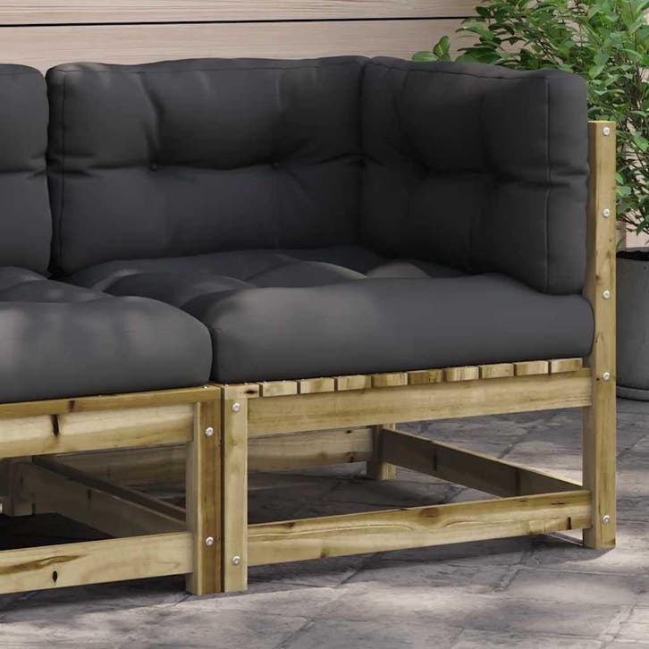 vidaXL Hoekbank met kussens geïmpregneerd grenenhout, Tuin en Terras, Tuinsets en Loungesets, Nieuw, Verzenden