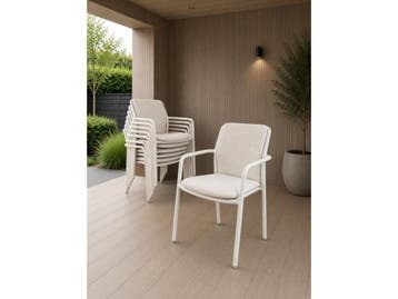 Veiling - Flora outdoor stoelen (set van 6) - creme, Nieuw