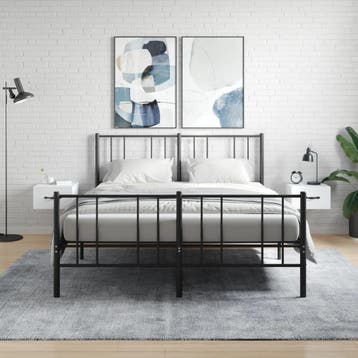 vidaXL Nachtkastjes 2 st wandgemonteerd 35x35x20 cm wit, Verzenden