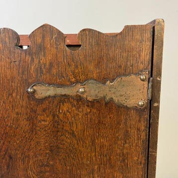 Kabinet - Antiek eikenhouten wandkastje / bijbelkastje met, Antiek en Kunst