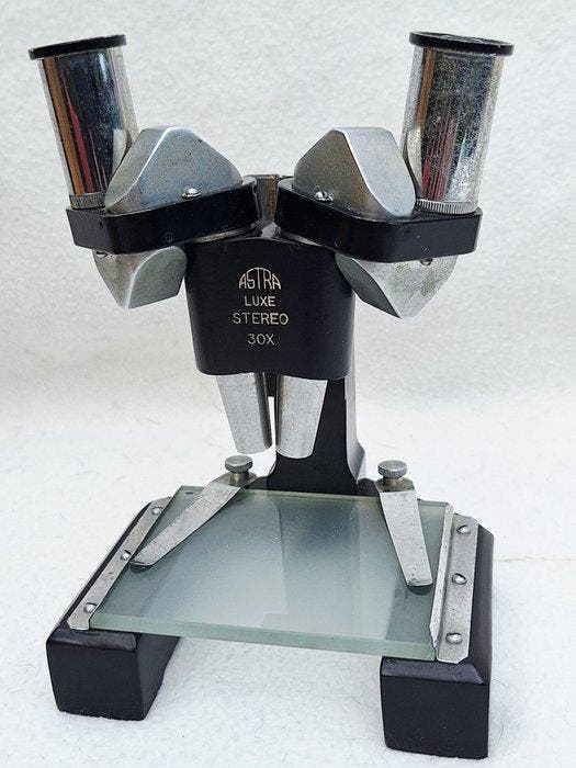 Stereo microscope - Microscoop  Luxe 30 x  - 1950-1960 -, Verzamelen, Foto-apparatuur en Filmapparatuur