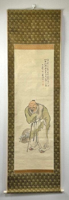 Rakan Scroll Signed Seibi, Zen-geïnspireerde schilderij -, Antiek en Kunst