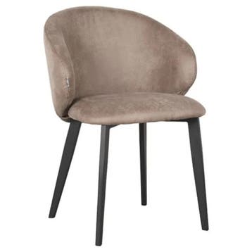 Stoel | Microvezel/Metaal | Taupe | Zwarte Poten | Indoor |, Verzenden, Nieuw in verpakking