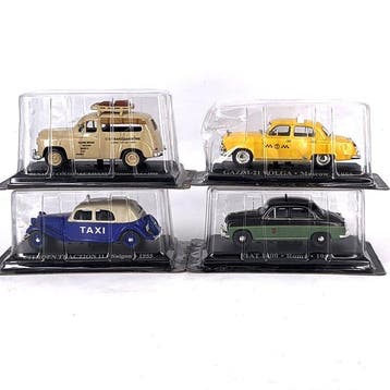 Lot of 4x Vintage Taxi Diecast Models: 1:43 - Modelauto (4), Nieuw