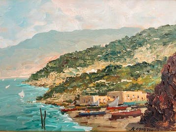 Raffaele Caiazzo (XX) - Barche di pescatori