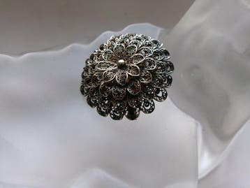 Argent, Filigrane - Broche - Art Nouveau, Antiquités & Art