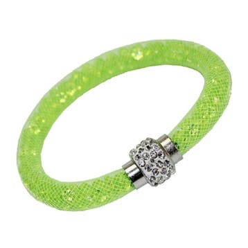 Fako Bijoux - Armband - Sterrenstof Disco Dots - Lichtgroen, Verzenden, Nieuw