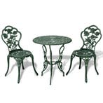 vidaXL 3-delige Bistroset gietaluminium groen, Tuin en Terras, Verzenden, Nieuw