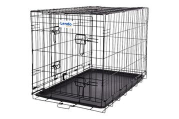 Lendo Online Hondenbench Opvouwbaar 76x47x55cm Staal, Dieren en Toebehoren, Verzenden, Nieuw
