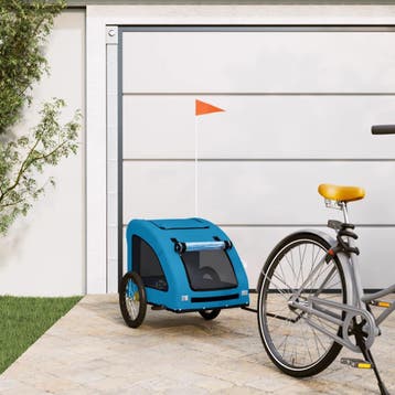 vidaXL Hondenfietstrailer oxford stof en ijzer blauw, Verzenden