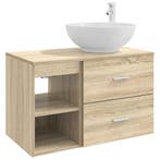 vidaXL Badkamermeubel Set 2 pcs Sonoma Eiken Bewerkt hout, Verzenden