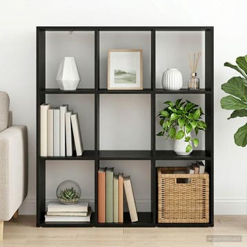 vidaXL Boekenkast 102 x 29 x 103,5 cm Bewerkt hout Zwart, Huis en Inrichting, Verzenden, Nieuw