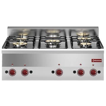 Fornuis | PRO 600 | Gas | 5 Branders (2x 3.3 kW + 3x 3.6kW), Verzenden