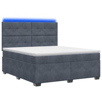 vidaXL Boxspringbed met matras Donkergrijs 160 x 200 cm, Verzenden, Nieuw