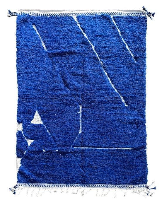 Marokkaans Blauw Modern Berber Nieuw Wol Tapijt - Vloerkleed, Huis en Inrichting, Stoffering | Tapijten en Vloerkleden