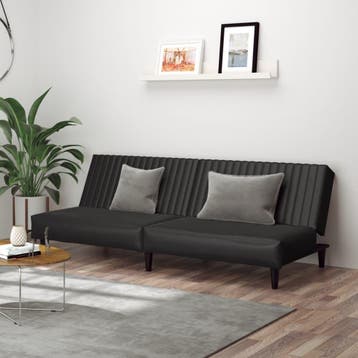 vidaXL Slaapbank / zetel 2-zits kunstleer zwart, Huis en Inrichting, Zetels | Zetels, Verzenden, Nieuw