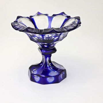 Josefsthal - Small Art Deco Pedestal - Kom - Overlay Glass