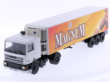 Schaal 1:50 Lion-toys No. DAF 95 400ATi trekker met koelt..., Ophalen of Verzenden, Gebruikt