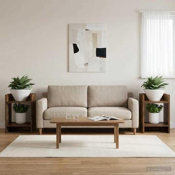vidaXL Plantenstand 2 st Gerookt eiken 30 x 30 x 40 cm, Verzenden
