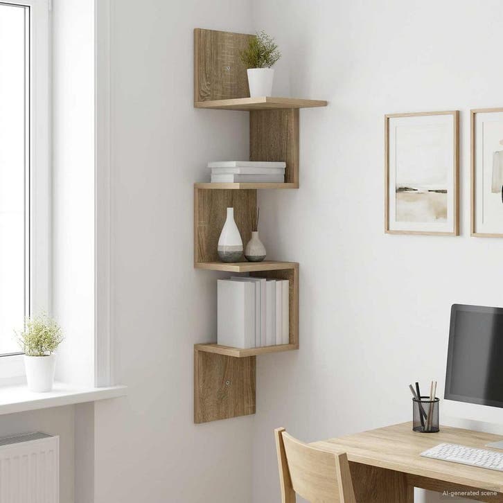 vidaXL Wandplank Muurmontage Sonoma Eiken 32 x 21 x 107 cm, Maison & Meubles, Armoires | Armoires murales, Envoi