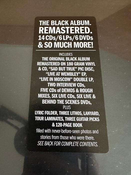 Metallica - The Black Album Remastered Deluxe Box Set, CD & DVD, Vinyles Singles