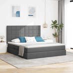 vidaXL Opslag bed met matras Donkergrijs 160 x 200 cm, Verzenden, Nieuw