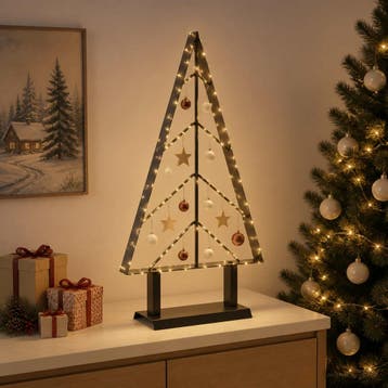 vidaXL Metalen kerstboom KUOPIO 60 cm Staal Zwart, Verzenden