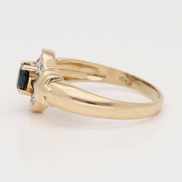 Ring - 18 karaat Geel goud Diamant (Natuurlijk) - Saffier, Nieuw