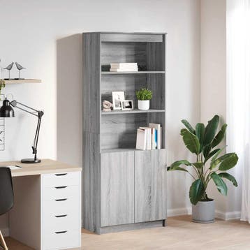 vidaXL Hoge kast 70x35x180 cm bewerkt hout grijs sonoma, Huis en Inrichting, Kasten | Dressoirs, Verzenden, Nieuw