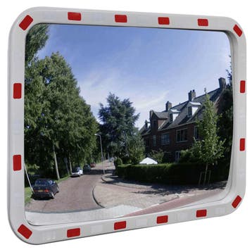 vidaXL Verkeersspiegel rechthoekig met reflectors 60x80 cm, Verzenden