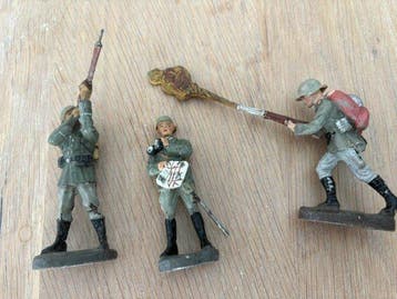 Elastolin - Figure - lineol elastolin x 3 soldats allemand