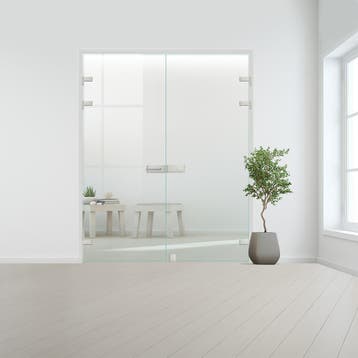 Glazen dubbele binnendeur XL voor opdek kozijn RVS beslag-Bl, Doe-het-zelf en Bouw, Glas en Ramen, Verzenden, Nieuw