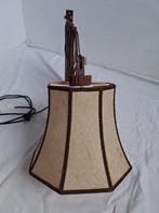 Lamp - Hout, Textiel, Metaal - Houten schaarlamp, Antiek en Kunst