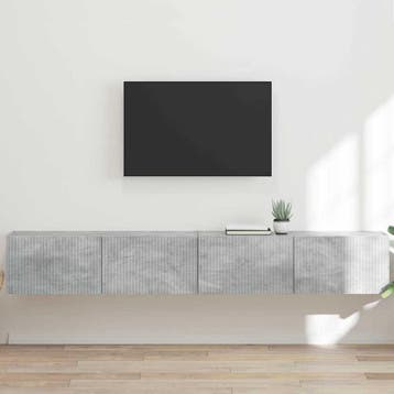 vidaXL TV Wandkast 2 st Betongrijs Bewerkt hout, Verzenden