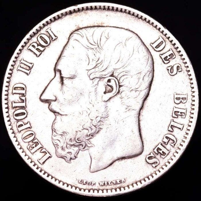 België. Leopold II. 5 Francs 1869 (Zonder minimumprijs), Postzegels en Munten, Munten | Nederland