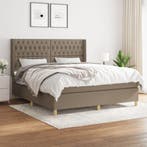 vidaXL Boxspring met matras stof taupe 180x200 cm, Verzenden, Nieuw