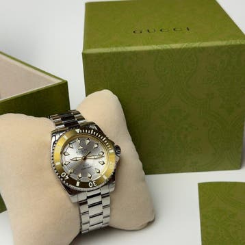 Gucci - Dive - 18kt Gold Plated - Automatic - YA136357 -, Nieuw