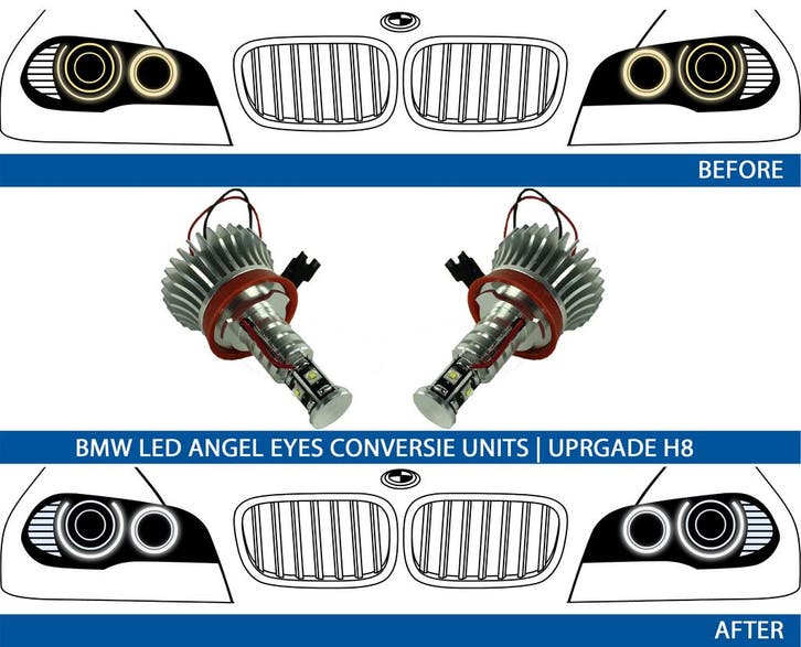 LED Angel Eyes H8 upgrade kit | Diverse BMW 1 3 5 6 Serie, X, Autos : Pièces & Accessoires, Éclairage, Envoi