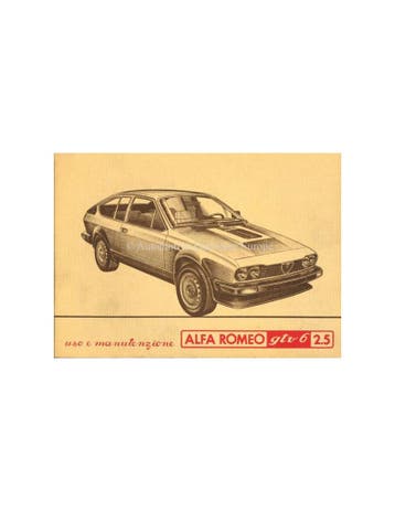 1980 ALFA ROMEO GTV6 2.5 INSTRUCTIEBOEKJE ITALIAANS