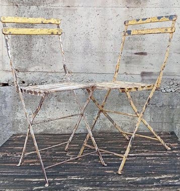 Industriële apparatuur - Opvouwbare stoelen van smeedijzer -