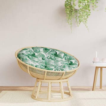 vidaXL Zitkussen rond bladpatroon Ø 100x11 cm oxford stof, Huis en Inrichting, Woonaccessoires | Kussens, Verzenden, Nieuw