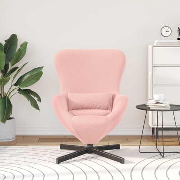 vidaXL Eivormige stoel Roze 63 x 73 x 90 cm Stof, Verzenden