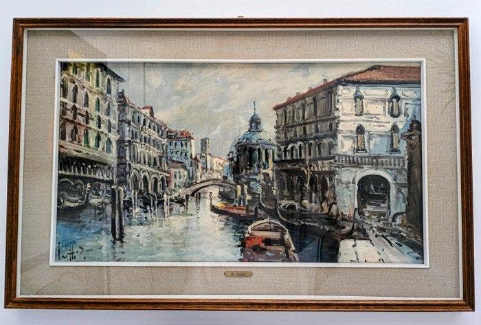 Pietro Virgilio Lietti (1928) - La mia Venezia - Canal, Antiek en Kunst, Kunst | Schilderijen | Klassiek