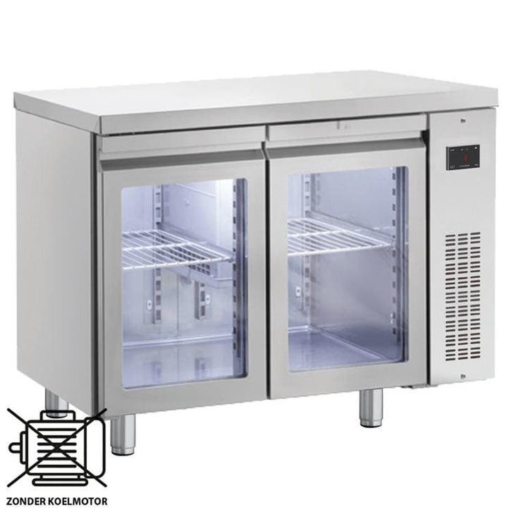 Koelwerkbank | 224L | 2 Glasdeuren | 0°C/+10°C  | Voor, Zakelijke goederen, Horeca | Keukenapparatuur, Nieuw in verpakking, Verzenden
