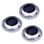 Buitenverlichting zonne-energie Set 3 stuks Solar Decklight, Zonne-energie, Kunststof, Verzenden, Minder dan 50 watt