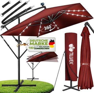 Zweefparasol - Tuinparasol - Parasol 330 cm - Met voet - Met, Tuin en Terras, Verzenden, Nieuw