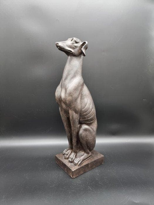 Beeld, XL 55cm Greyhound Dog - 55 cm - Hars - 2026, Antiek en Kunst, Curiosa en Brocante