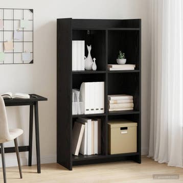 vidaXL Boekenkast Zwart eiken 59 x 30 x 111 cm Bewerkt hout, Huis en Inrichting, Verzenden, Nieuw