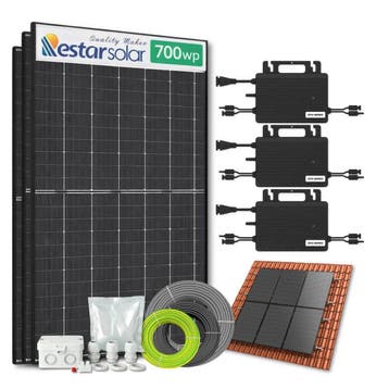 Zonnepanelen pakket voor schuindak - 2.1 kW - 3x 700, Ophalen of Verzenden, Nieuw