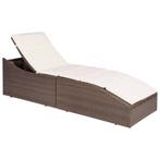 vidaXL Ligbed met kussen poly rattan bruin, Verzenden